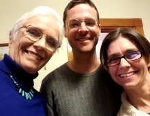 Patricia Deats Jehlen ’65, Ben Ewen-Campen ’06, and Stephanie Hirsch ’92